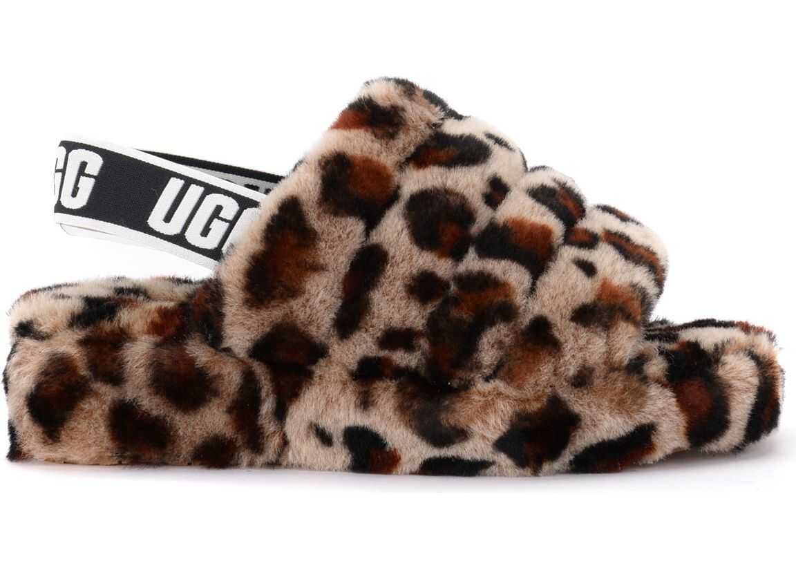 UGG Fluff Yeah Sandal Slipper Made Of Soft Leopard Leather N/A