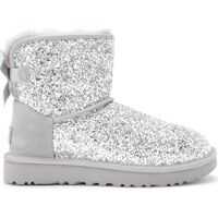 Botine Classic Mini Cosmos Ankle Boots Silver In Sheepskin With Sequins Femei