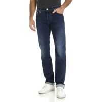 Blugi drepti Blue Jeans With Blue Logo Label Barbati
