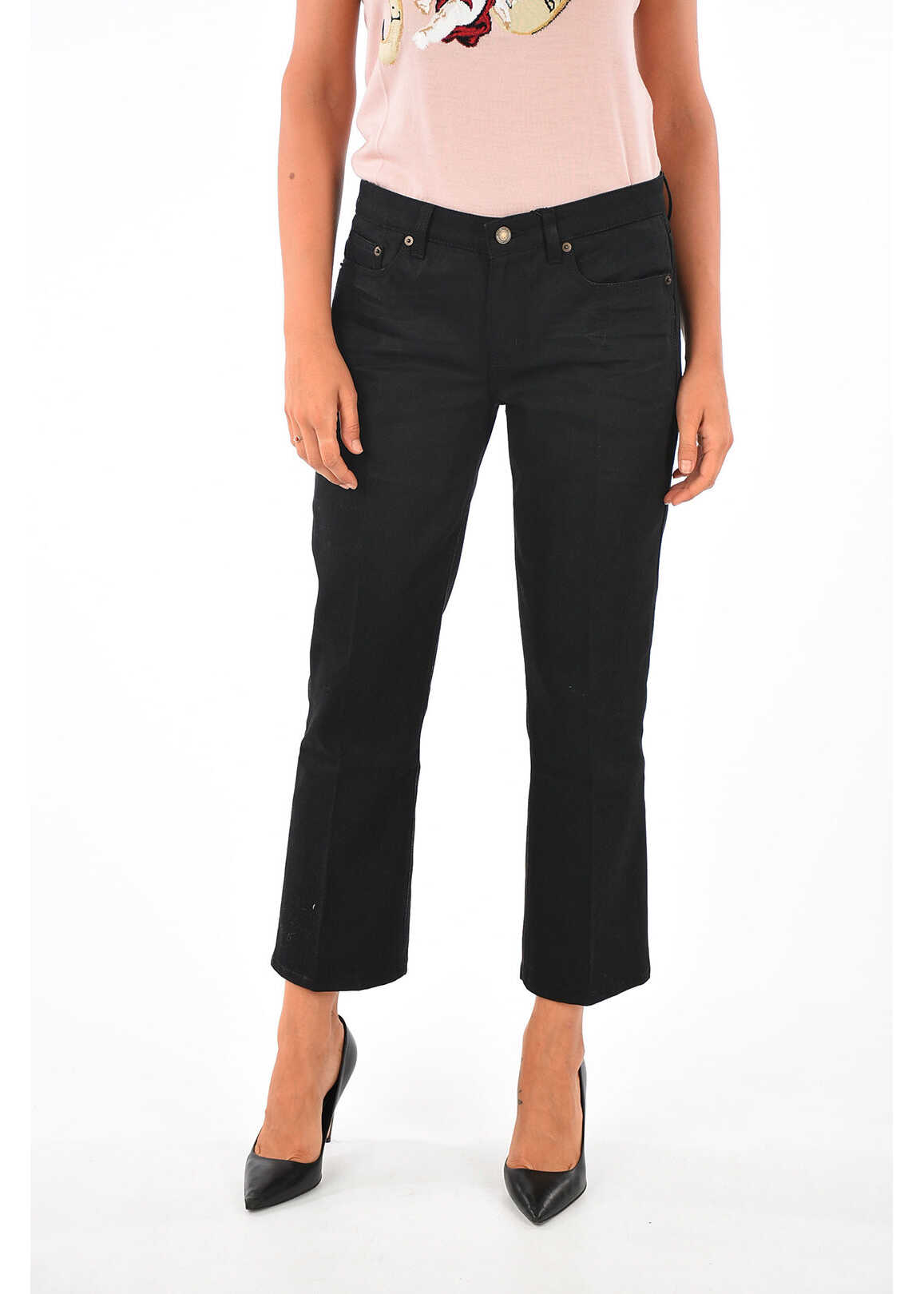 Blug Saint Laurent 22cm Wide Leg Jeans BLACK