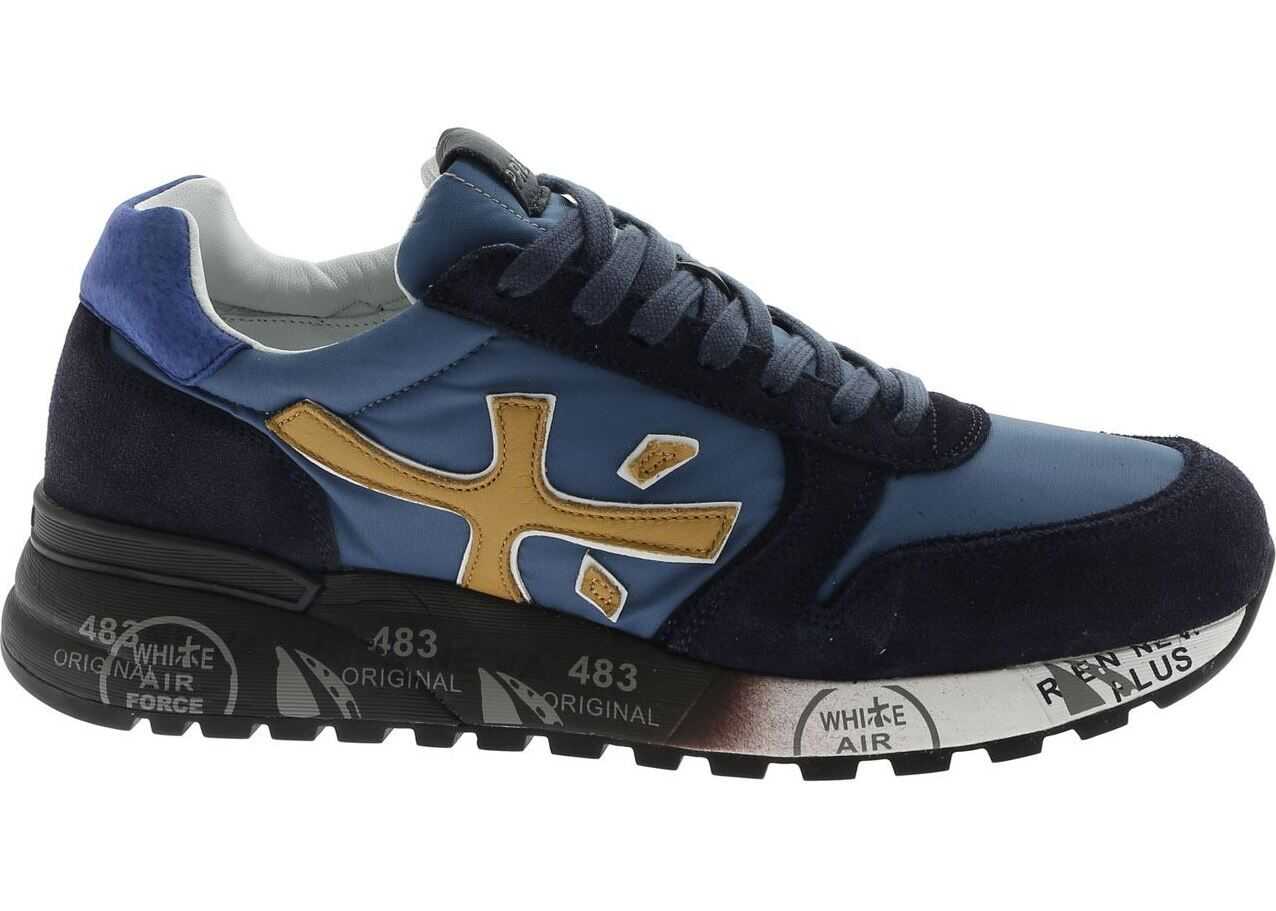 Premiata Mick Sneakers In Light Blue And Blue Blue