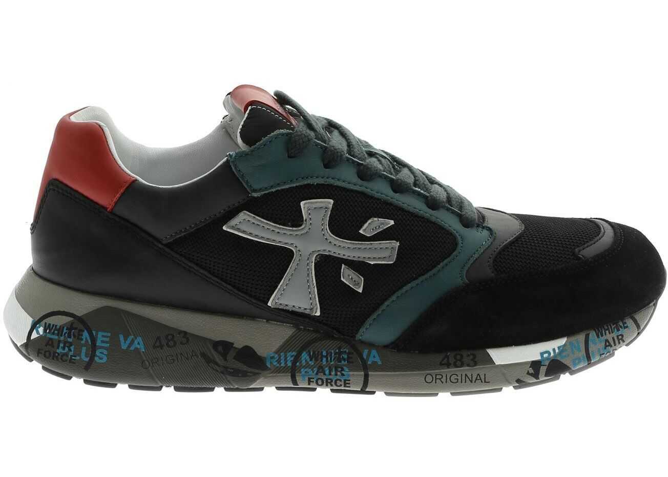 Premiata Zac Zac Sneakers In Black And Green Black