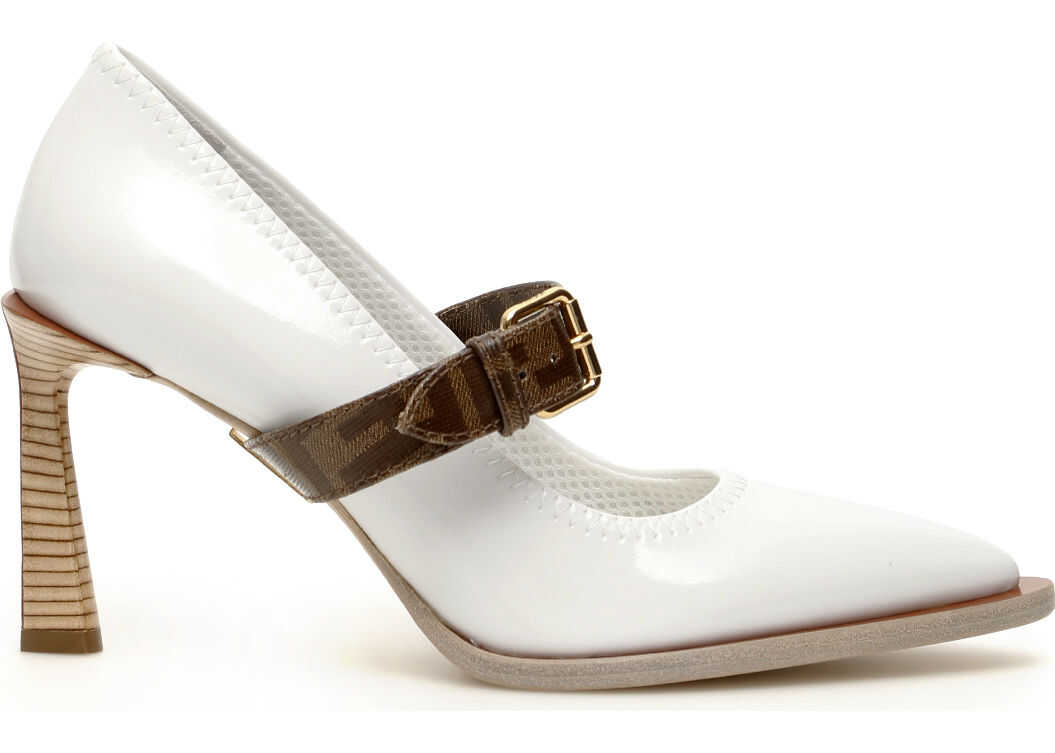 Fendi Fframe Maruy Jane Pumps BIANCO TABACCO MORO