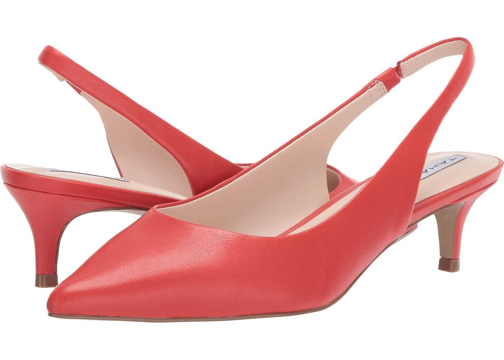 Tahari Finnley Slingback Kitten Heel* Coral Leather