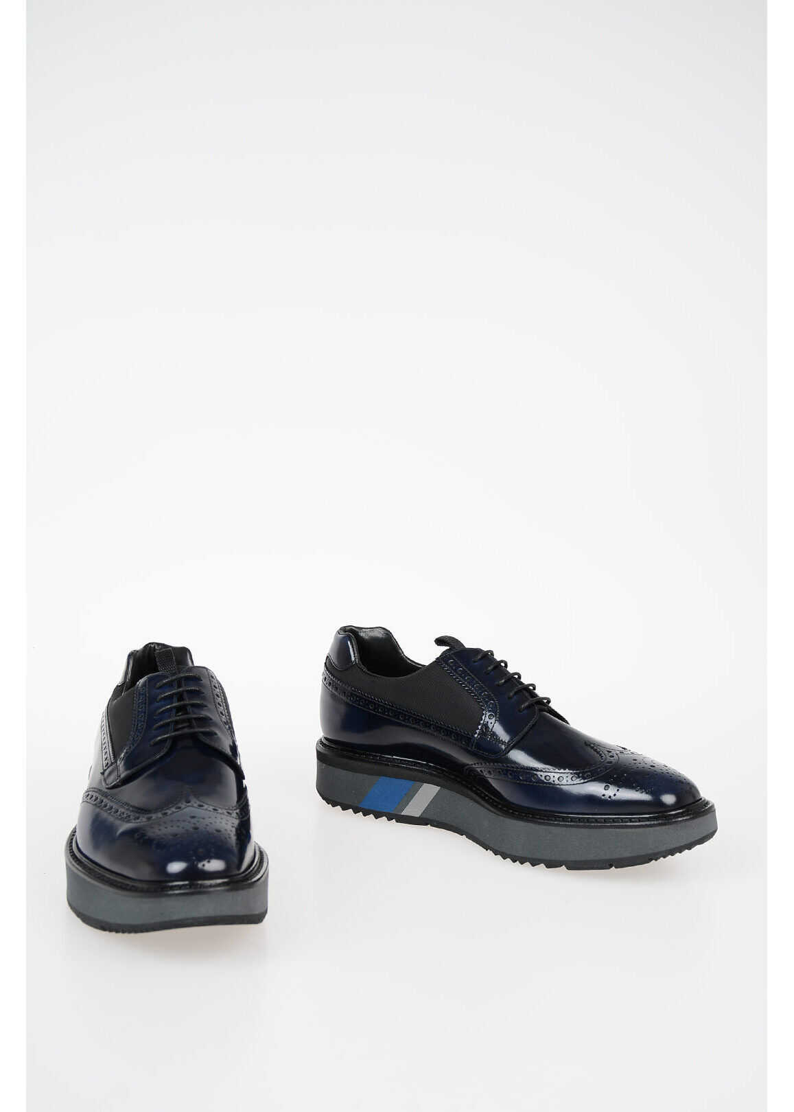 Prada Leather Derby with Broguing BLUE
