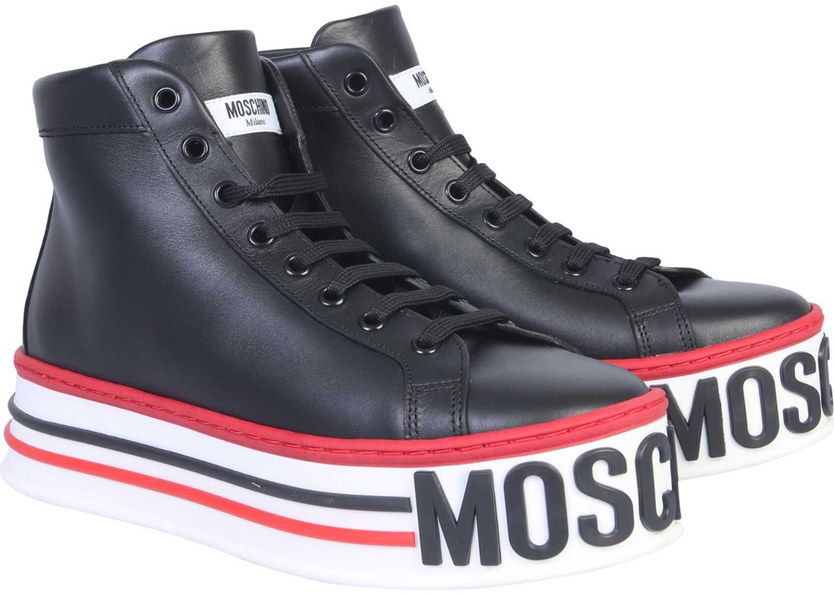 Moschino High Platform Sneaker BLACK