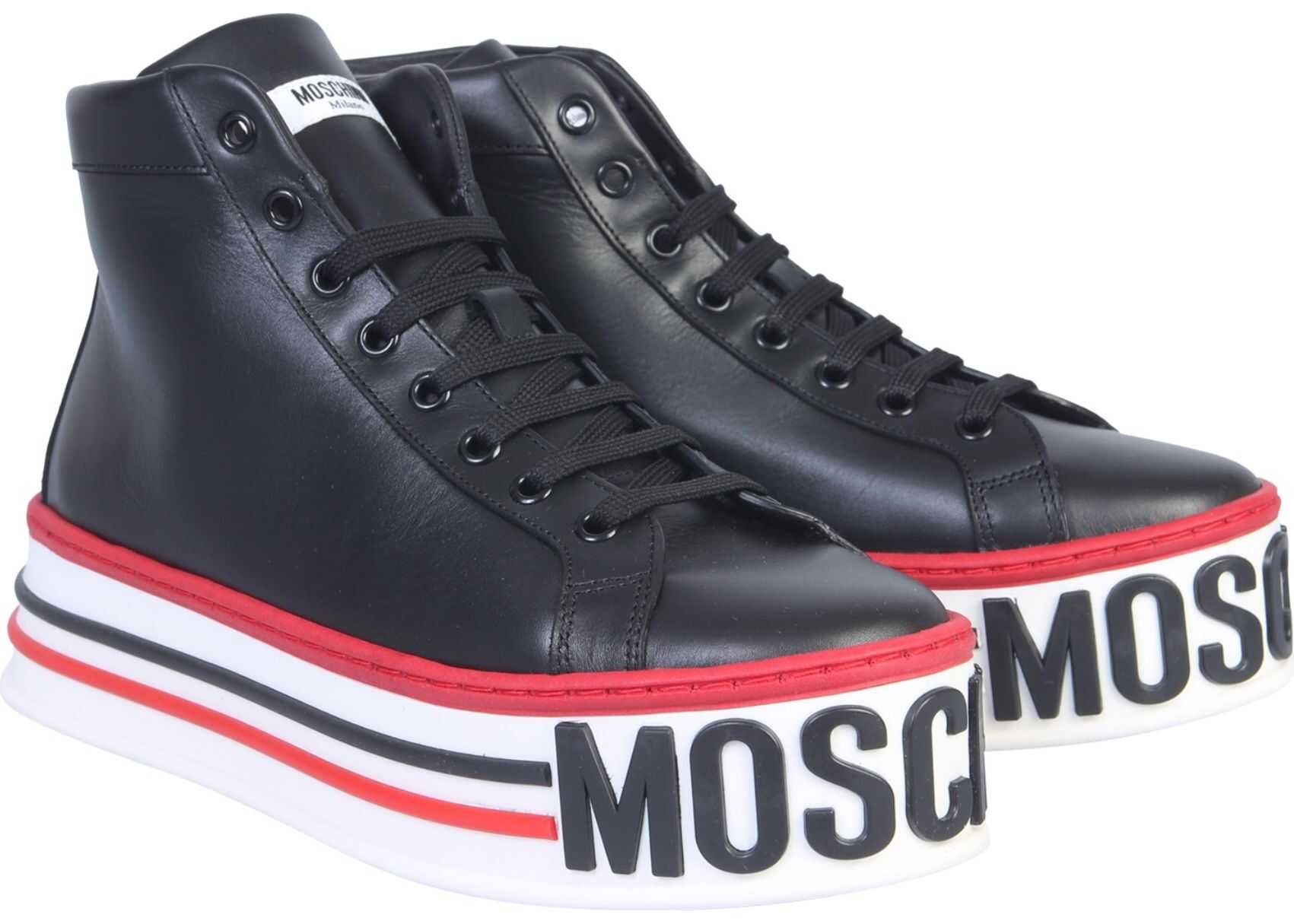 Moschino High Platform Sneaker BLACK