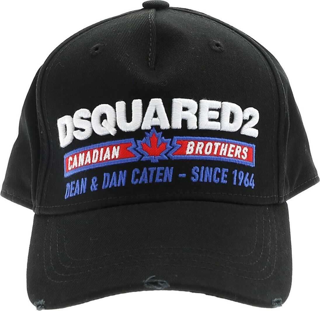 DSQUARED2 Canadian Brothers Cap In Black Black