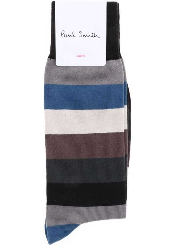 Paul Smith Black Socks With Hammer Stripe Pattern Multi