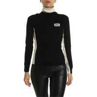 Pulovere casual Turtleneck In Black And Nude Color With Logo Femei