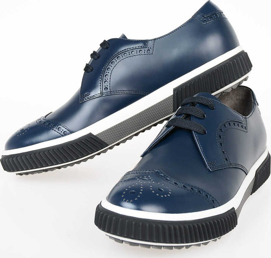 Prada Leather Derby with Broguing BLUE