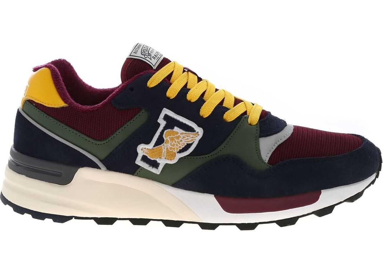 Ralph Lauren Trackster 100 Sneakers In Blue And Green Blue