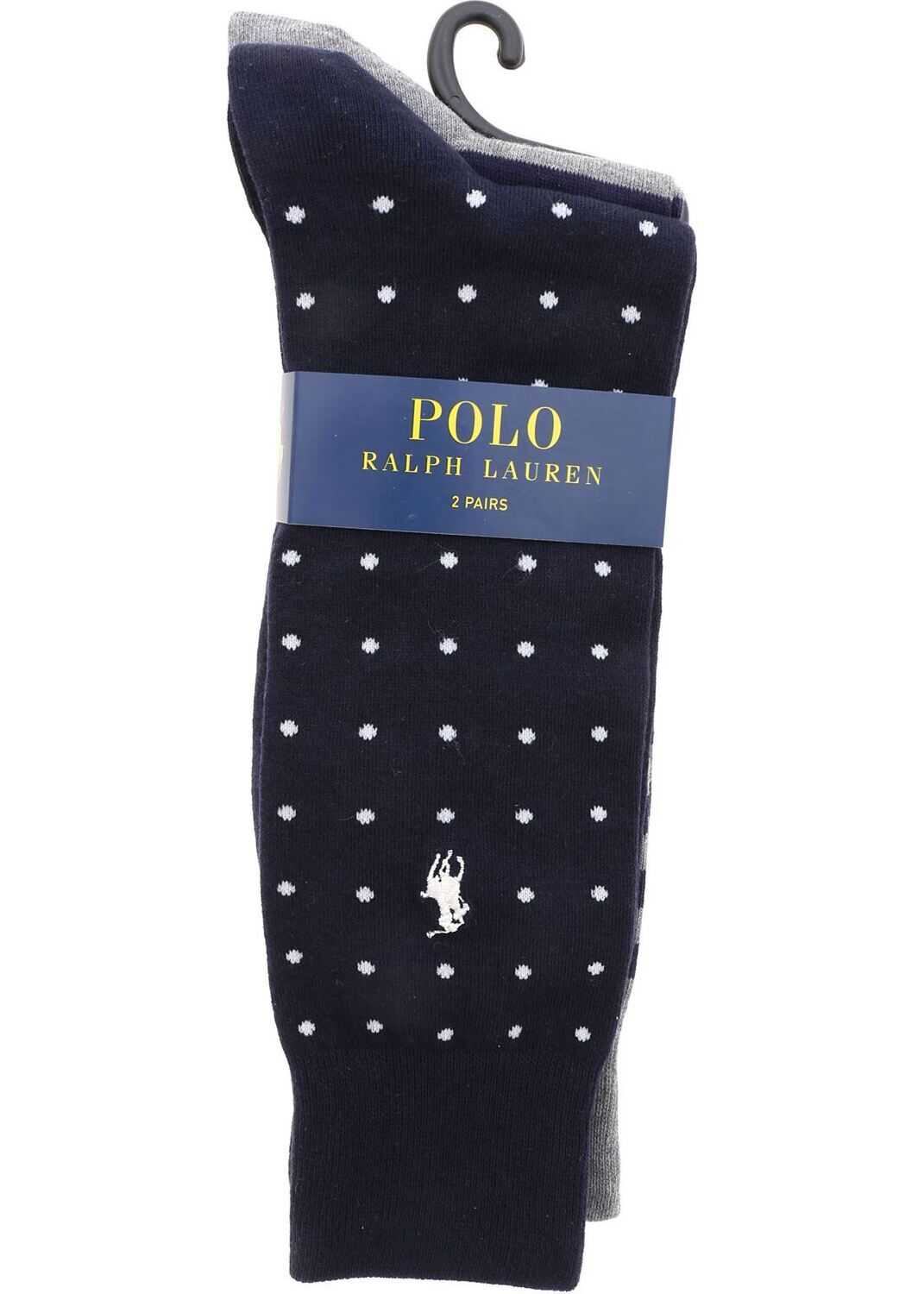 Ralph Lauren 2 Socks Set In Blue And Grey Multi
