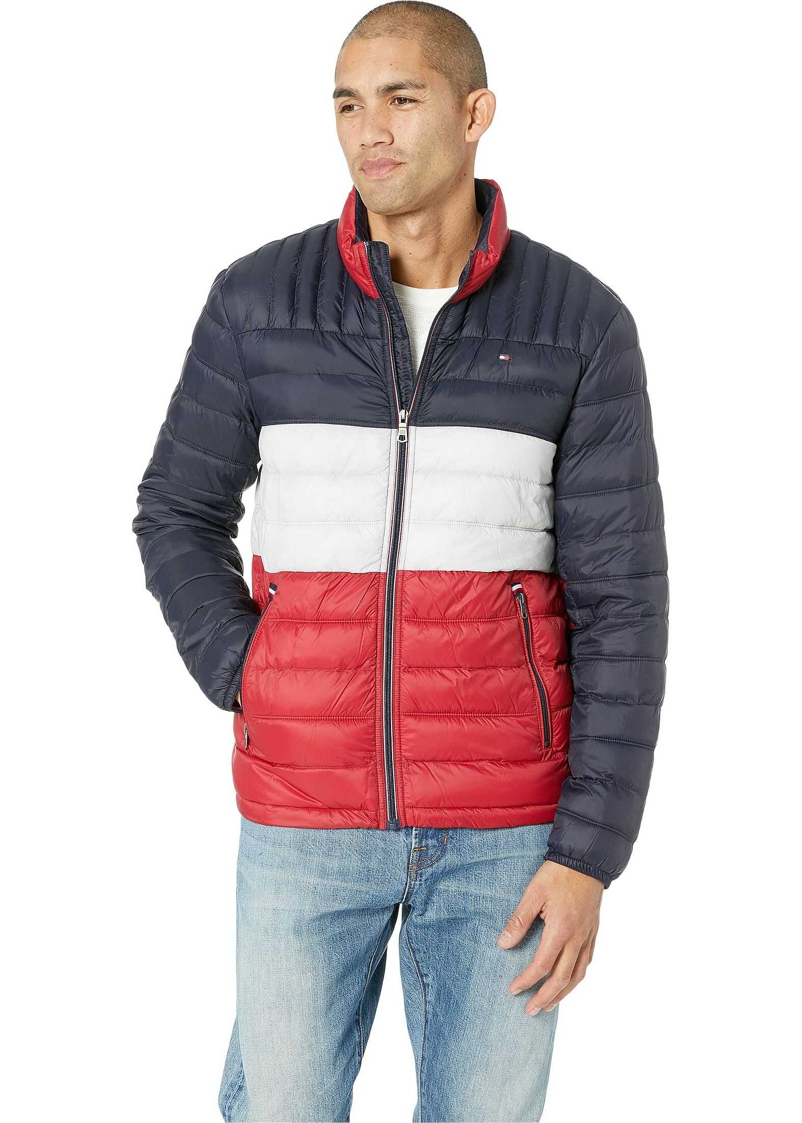 Tommy Hilfiger Faux Down Puffer Midnight/Ice/Red