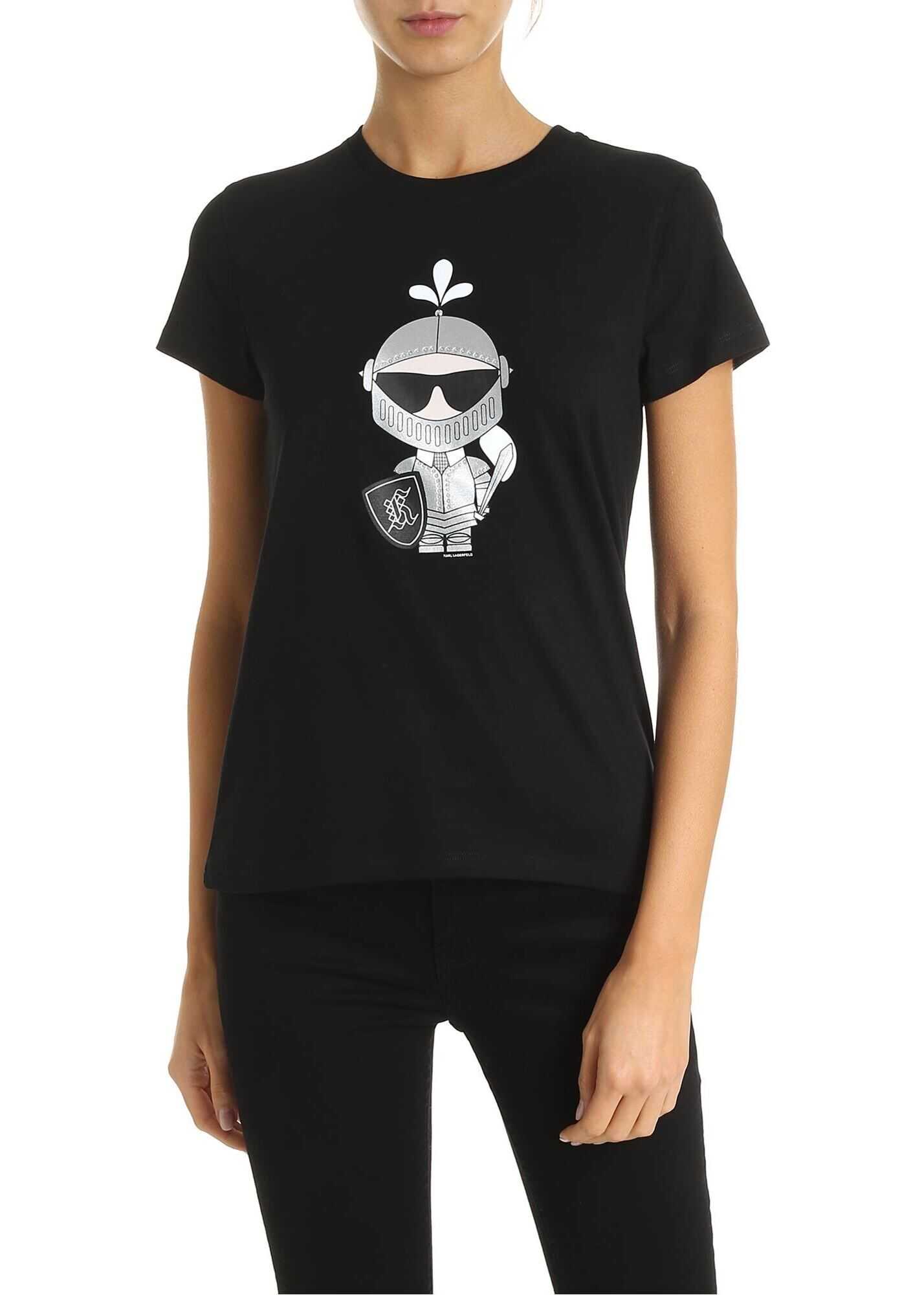 Karl Lagerfeld Karl's Treasure Knight T-Shirt In Black Black