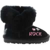 Ghete Ankle Boots In Black Suede With Rock Print Fete