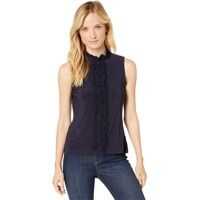 Bluze Ruffle Centerfront Mock Neck Knit Top Femei