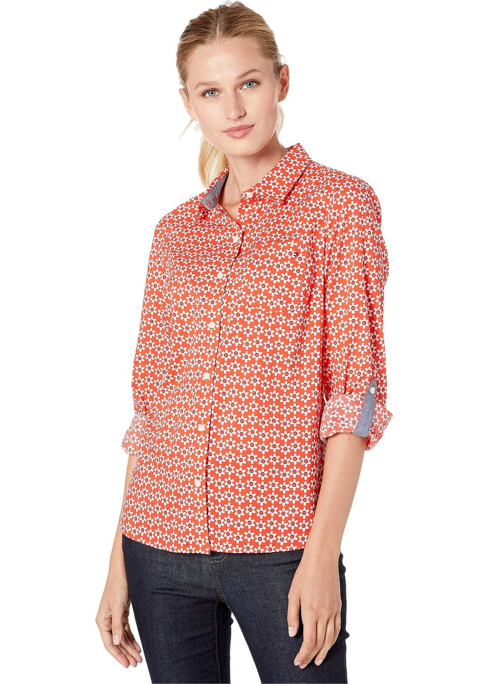 Camasa Tommy Hilfiger Roll Tab Blouse - Floral Grenadine Multi