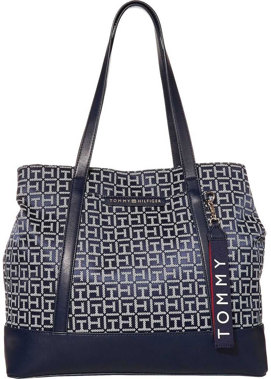 Tommy Hilfiger Lottie Jacquard Tote Navy/White