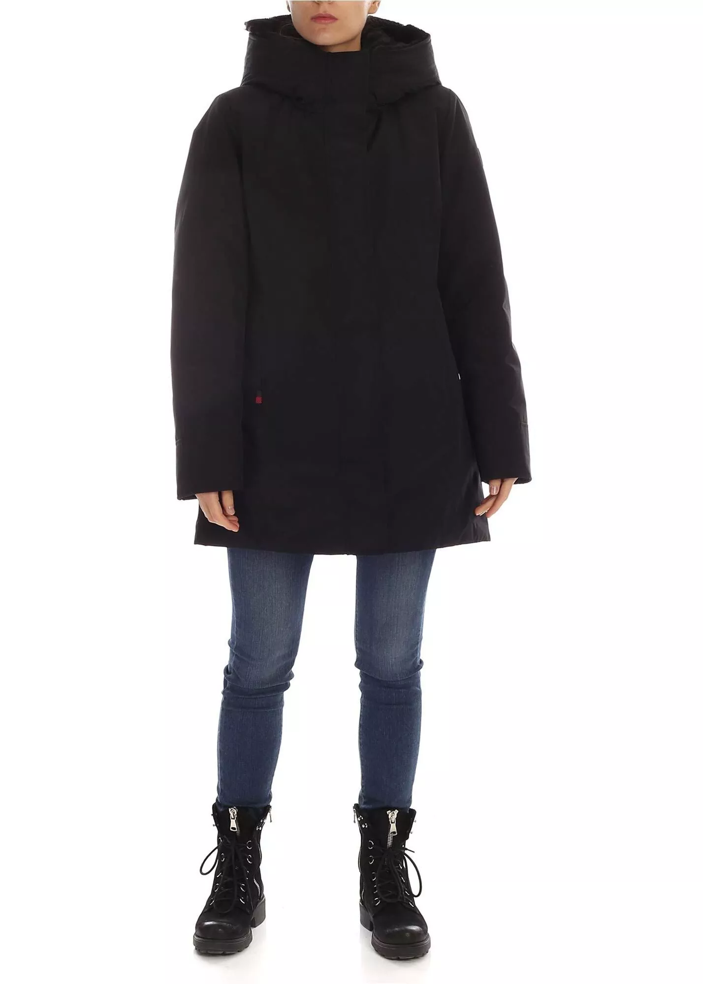 Woolrich Boulder Parka Coat In Black Black