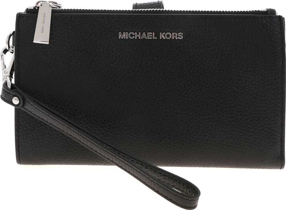 Michael Kors Hammered Leather Wallet In Black Black