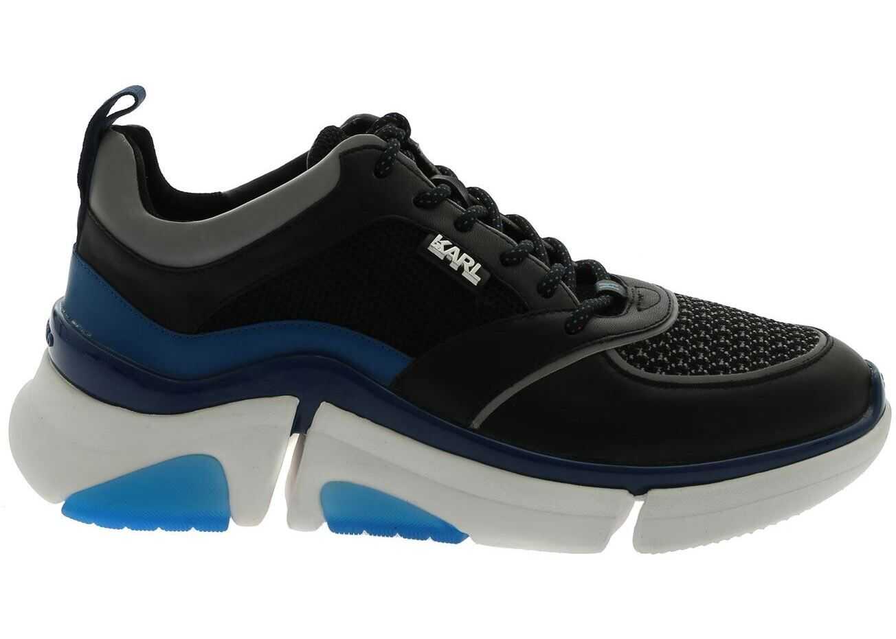 Karl Lagerfeld Venture Sneakers In Black And Blue Black