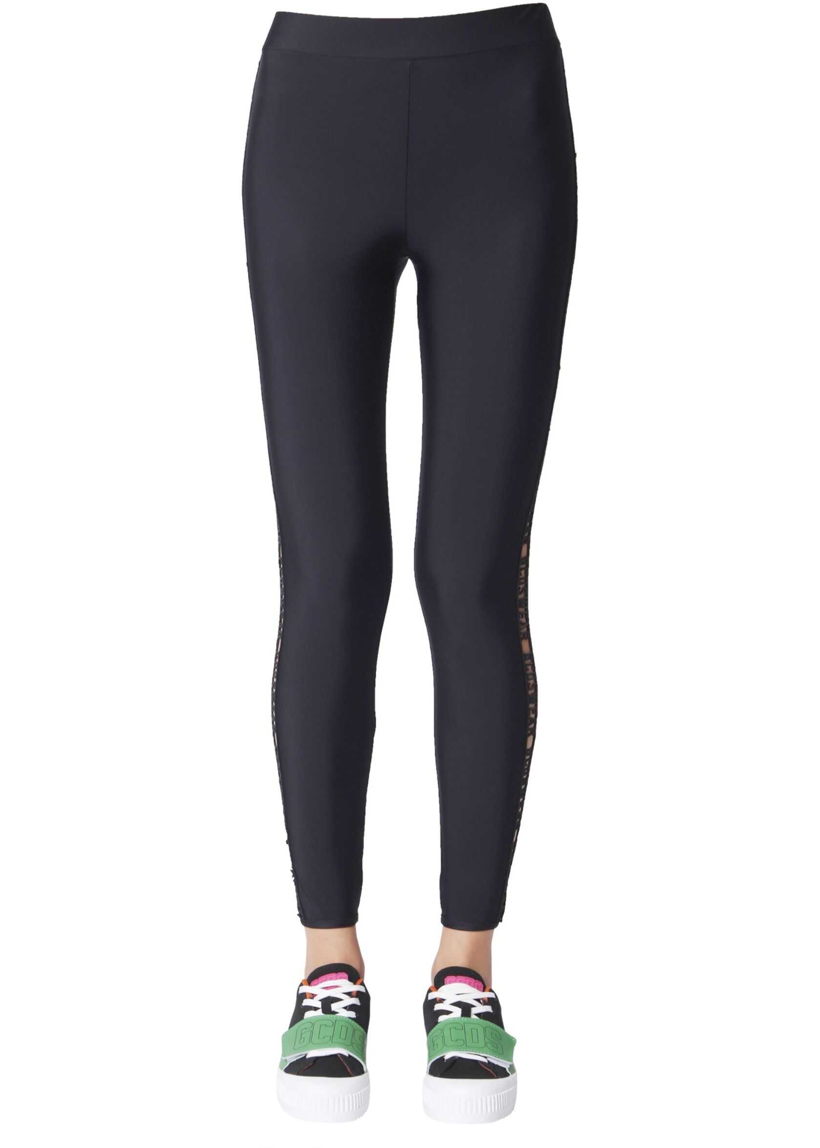 GCDS Leggins With Logo Band BLACK