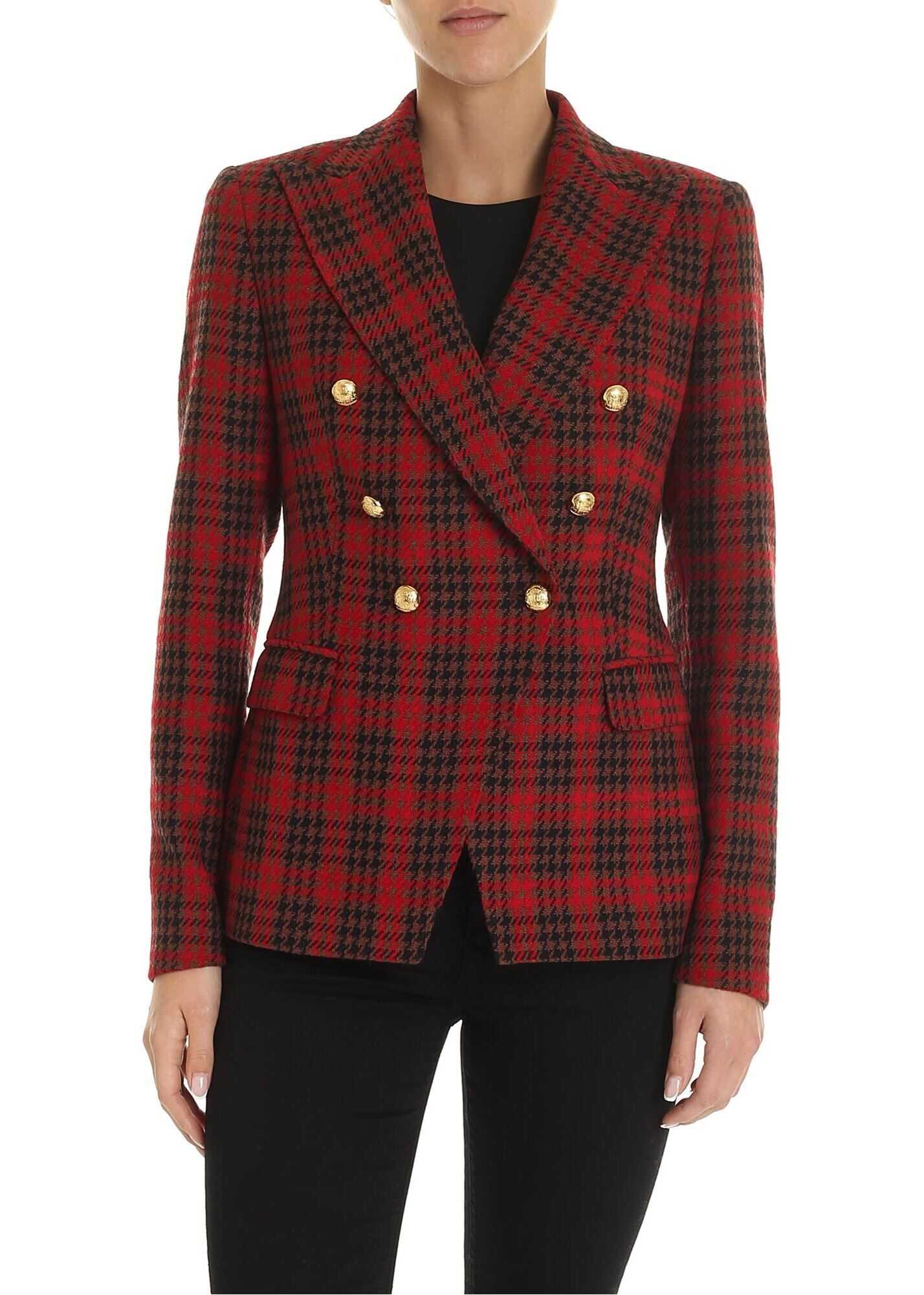 Tagliatore Alicya Jacket In Red Brown And Blue Red