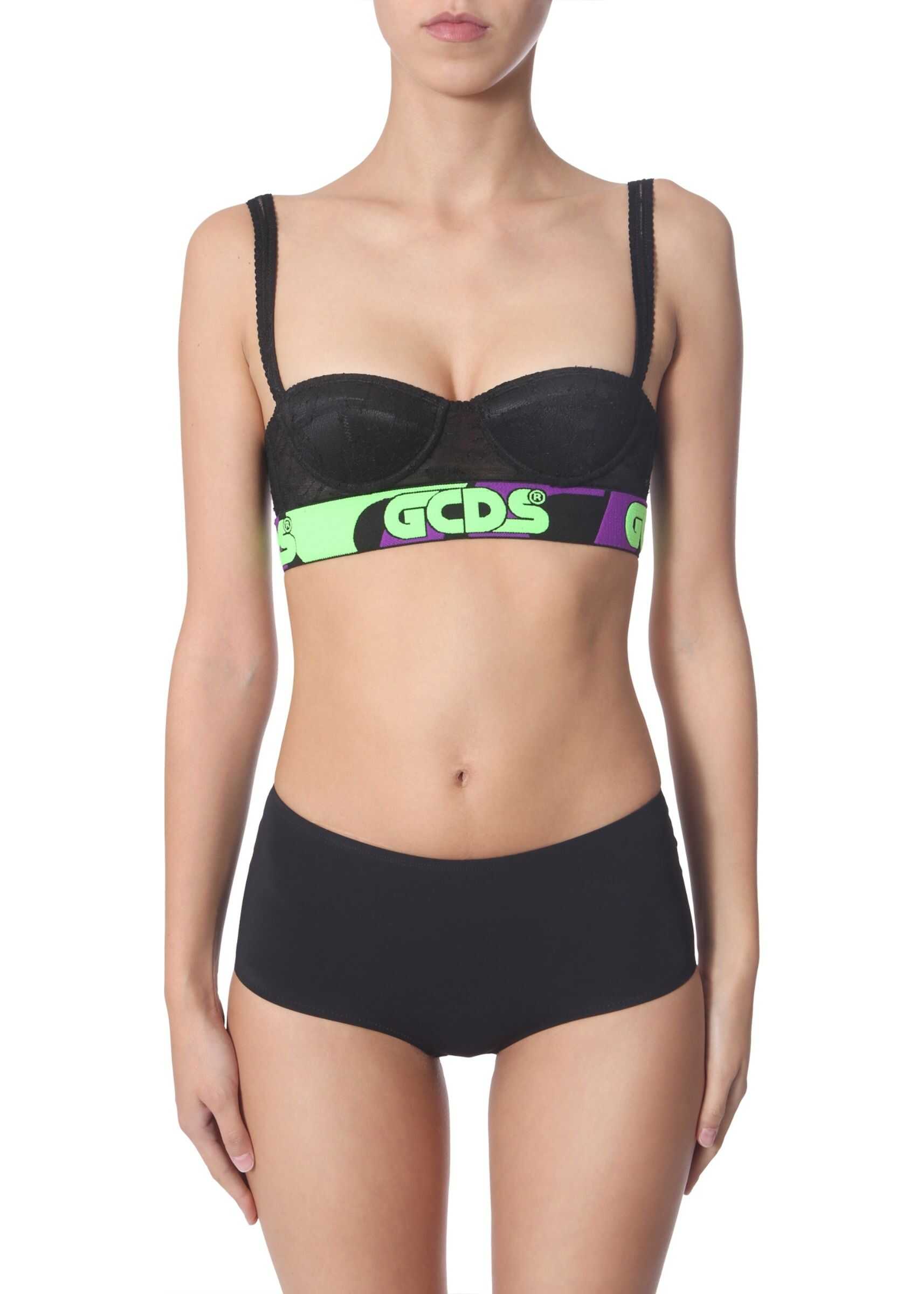 GCDS Bra With Lace BLACK