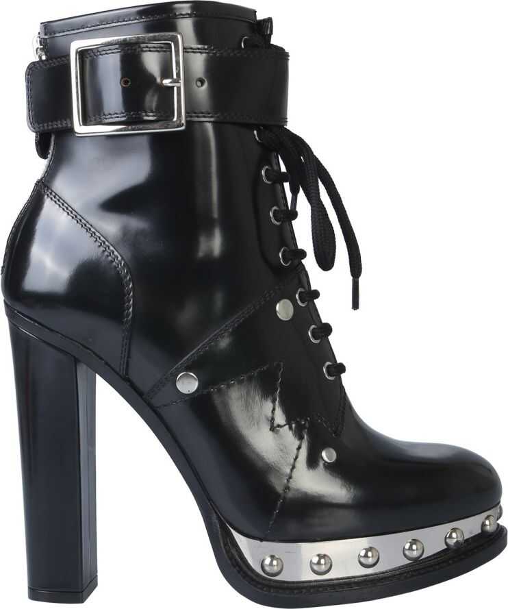 Alexander McQueen Ankle Boot With Plateau And Tread Sole* BLACK