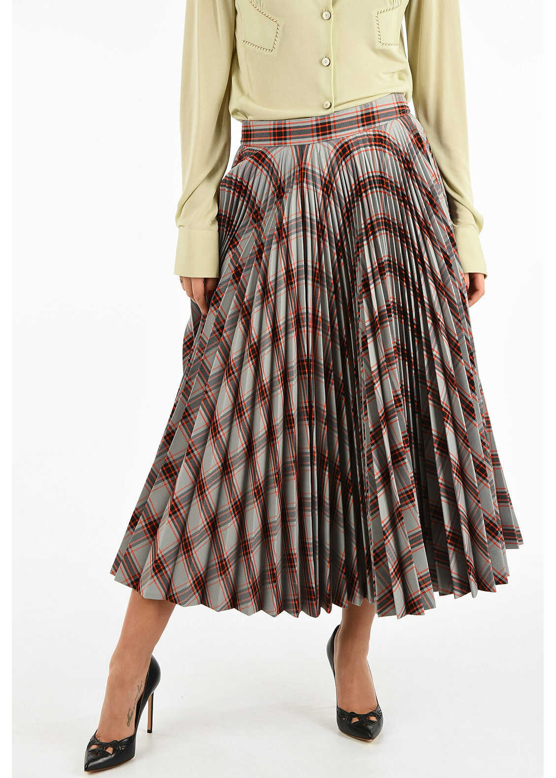 Calvin Klein 205W39NYC Checked Plissè Skirt MULTICOLOR