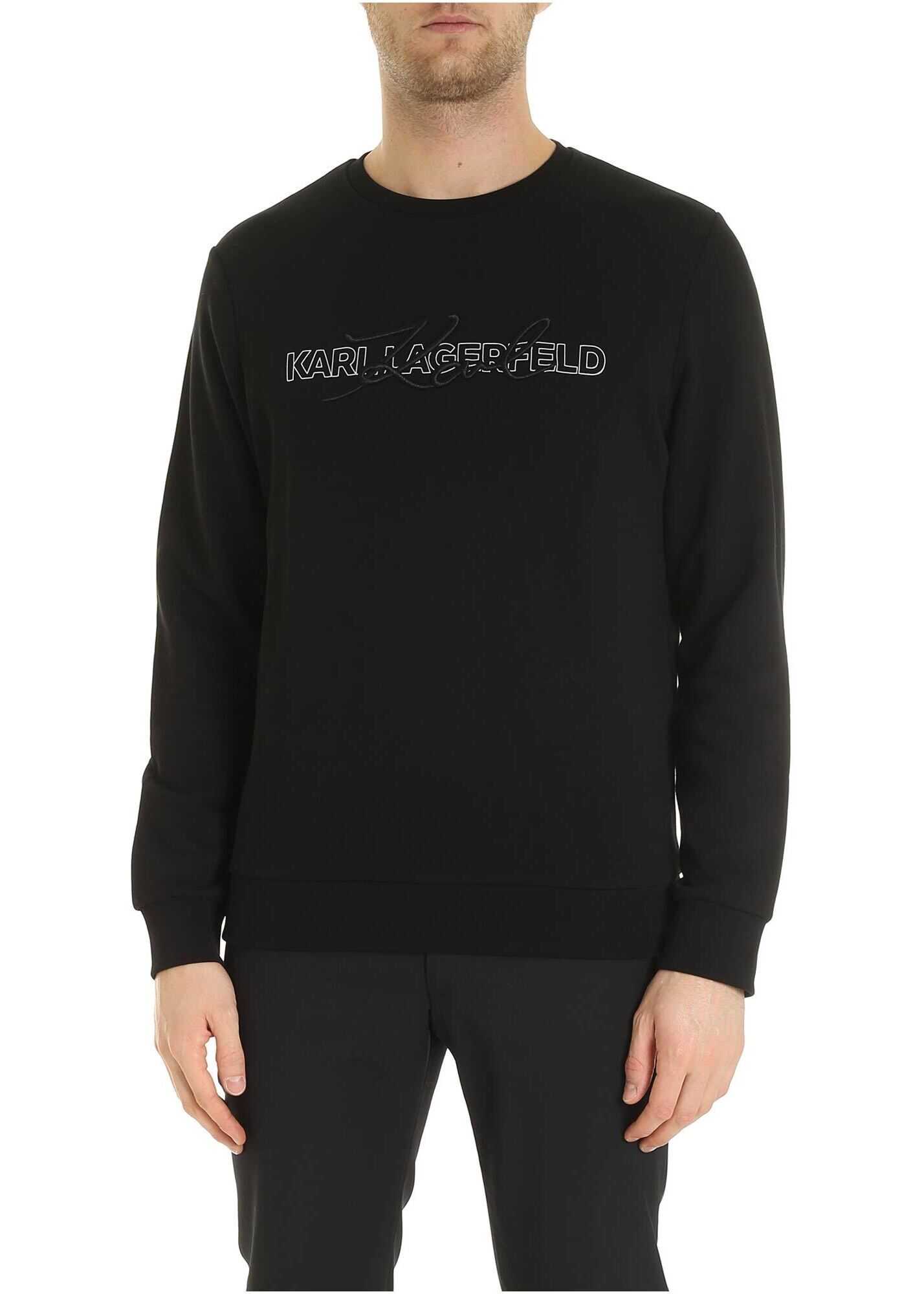 Logo Print And Embroidery Sweatshirt In Black