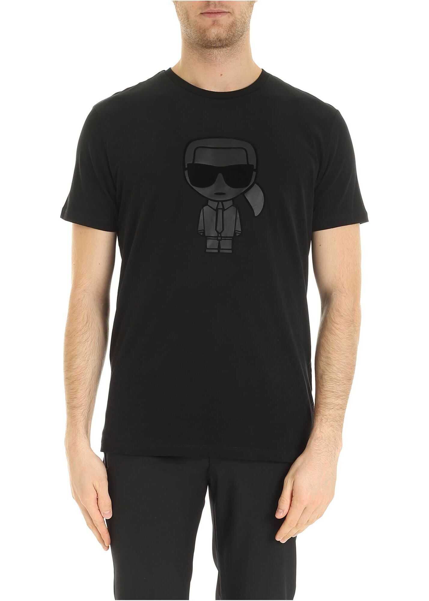 Karl Lagerfeld Ikonik Print T-Shirt In Black Black