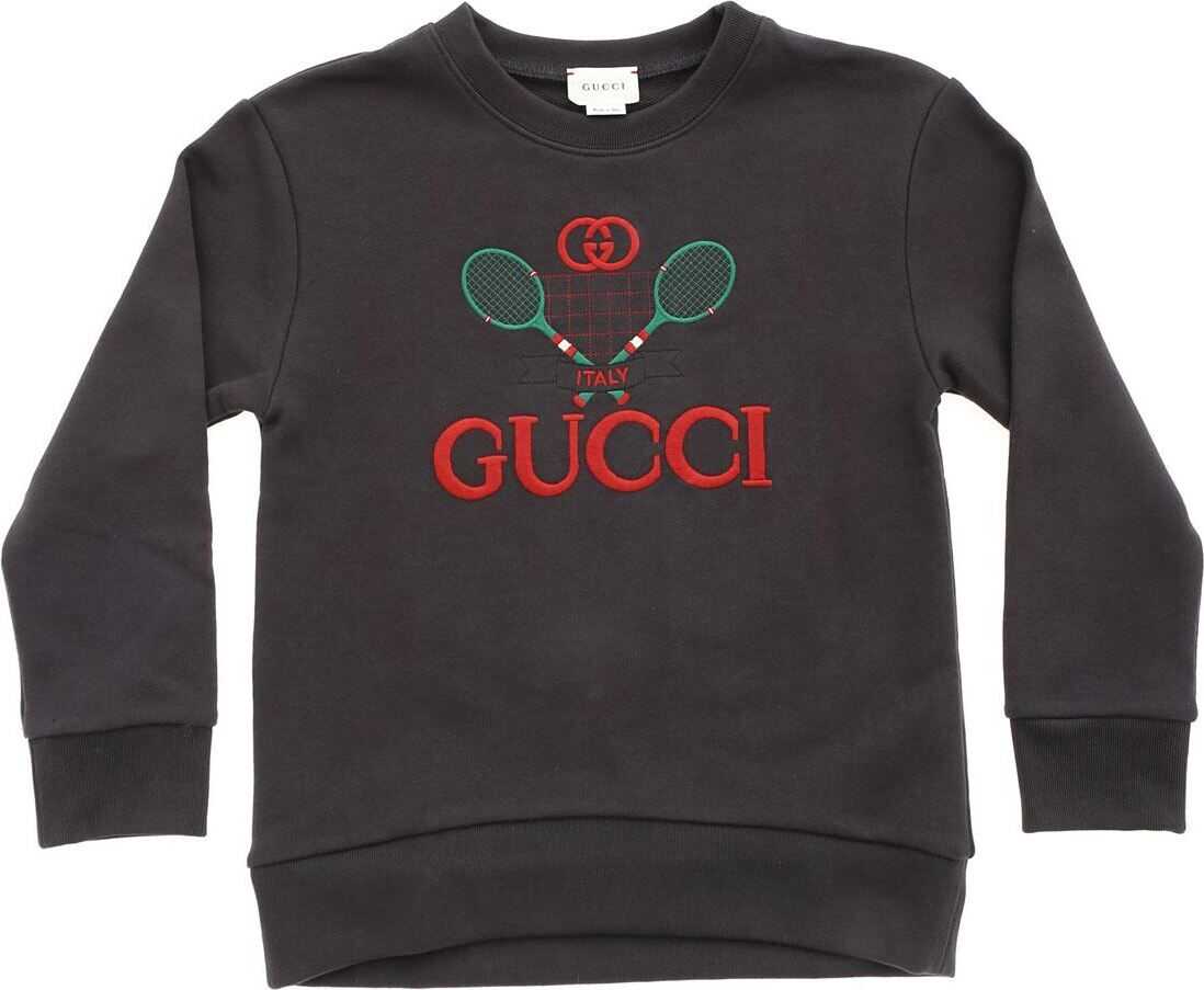 Gucci Gucci Tennis Embroidered Sweatshirt In Gray Gray