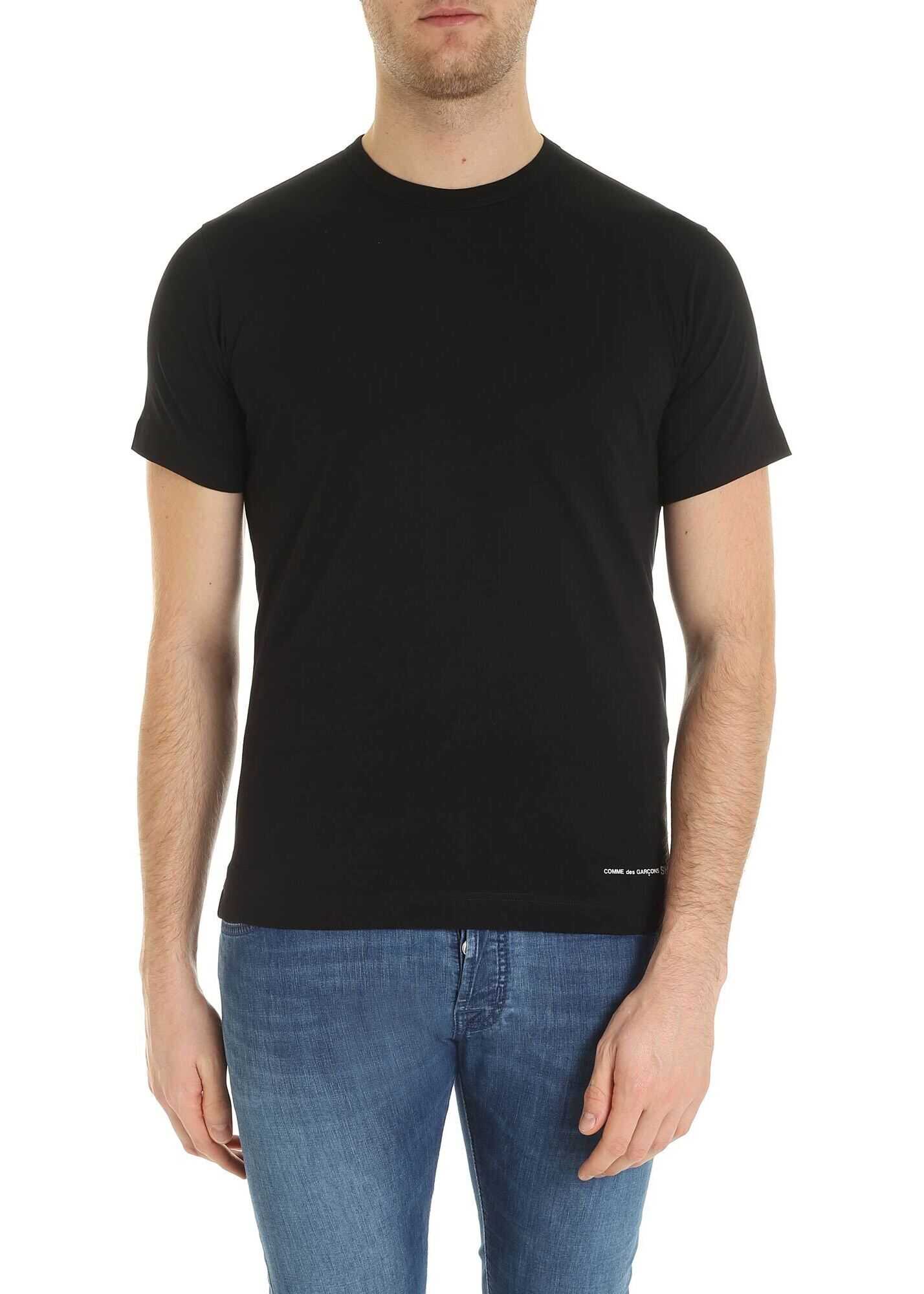 Comme des Garçons Logo Print T-Shirt In Black Black