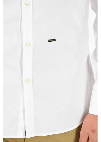 Camasi elegante DSQUARED2 Stretch Cotton Shirt White Barbati (BM 7139807) 3