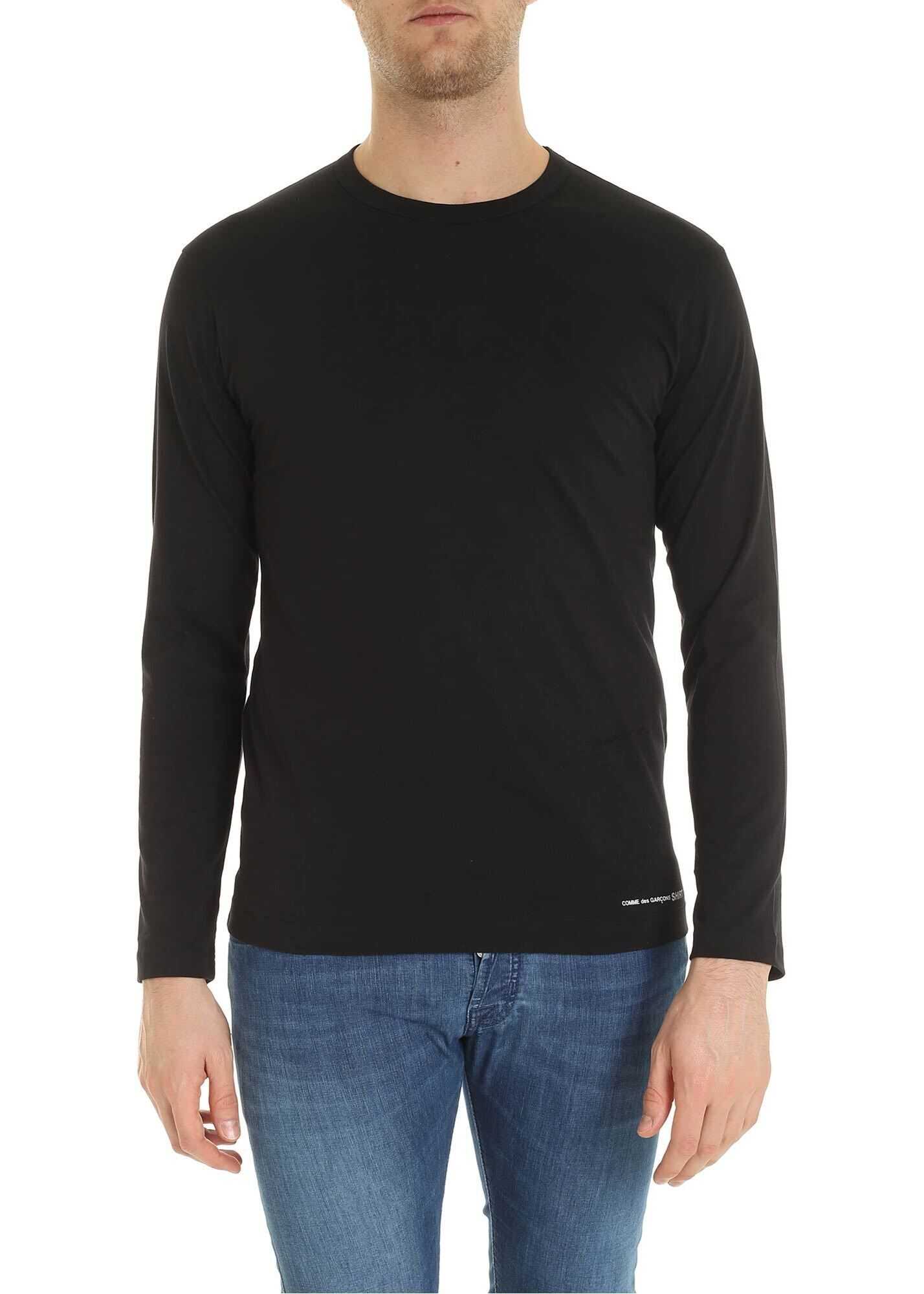 Comme des Garçons Long Sleeve T-Shirt In Black Black