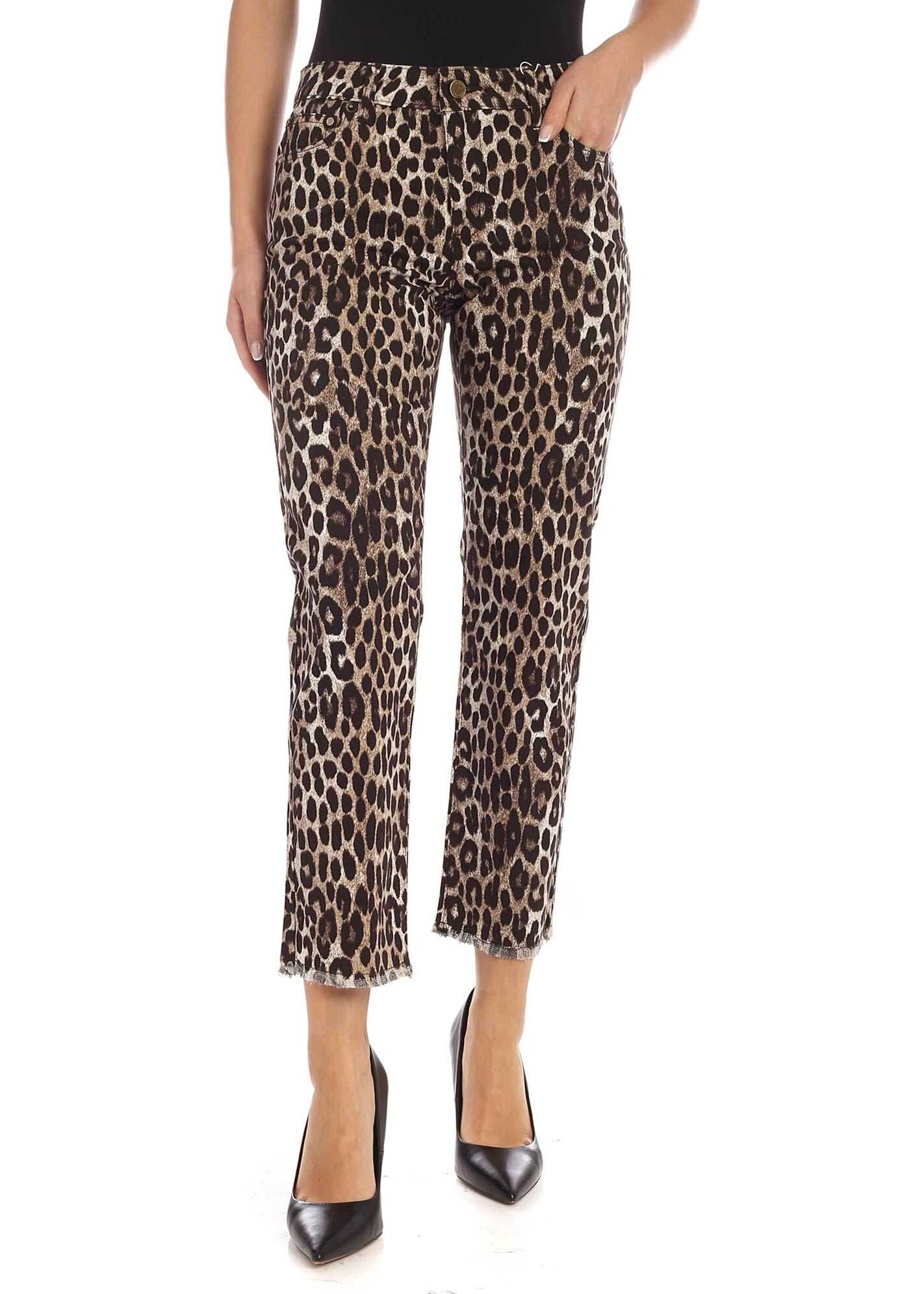 Michael Kors Animal Print Trousers In Shades Of Brown And Black Animal print
