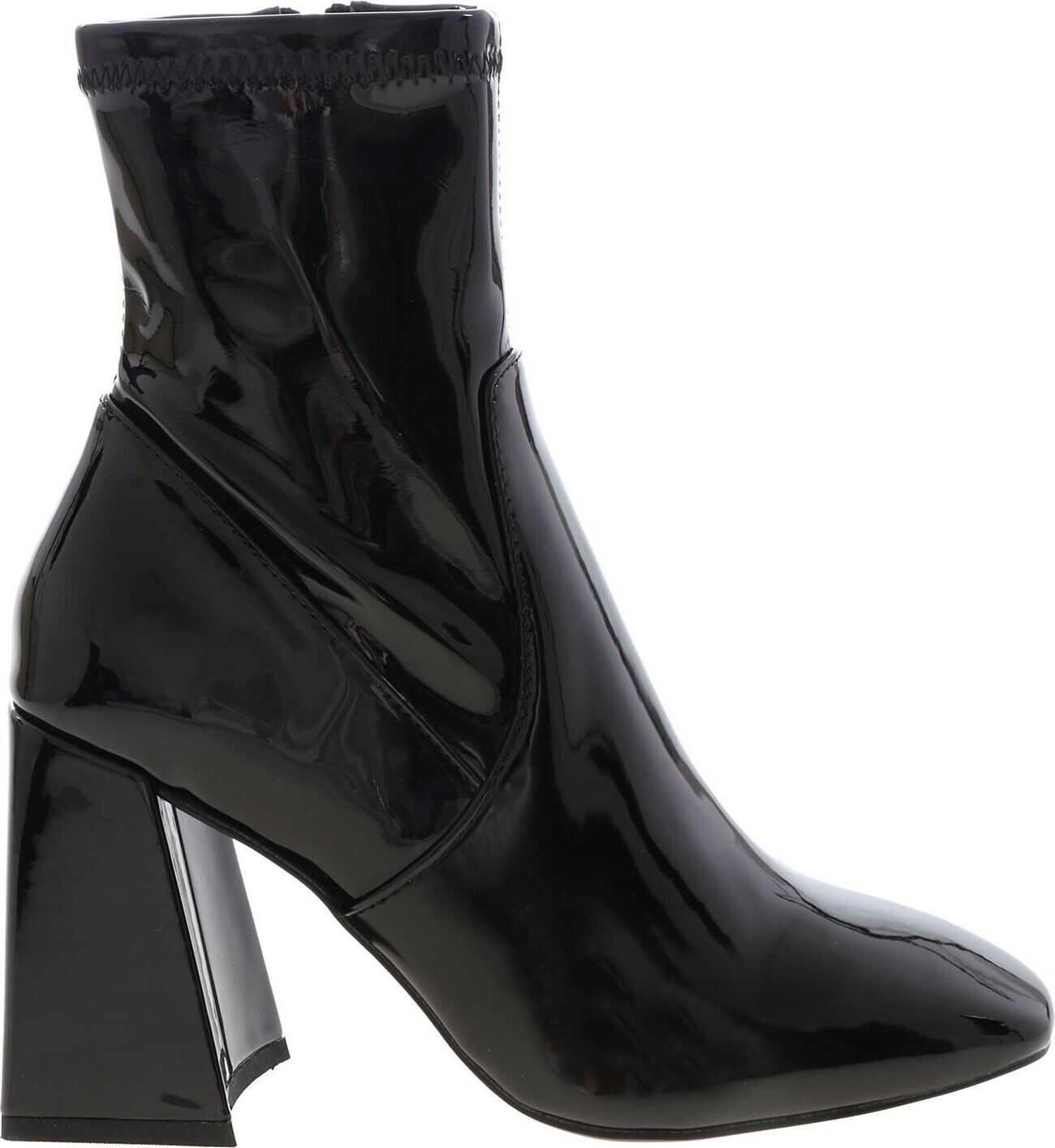 Steve Madden Patent Leather Ankle Boots BLACK