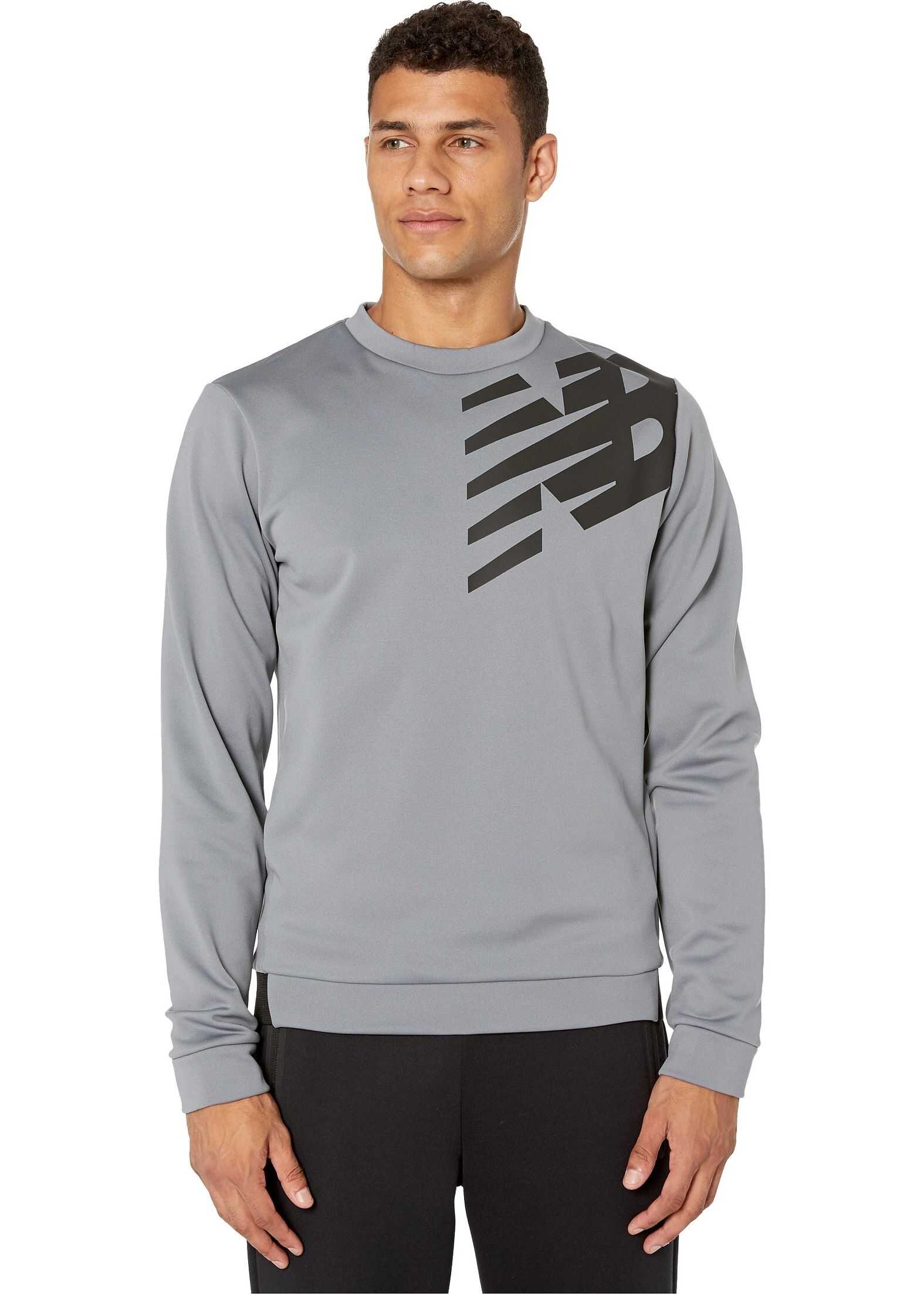New Balance Graphic Tenacity Fleece Crew Gunmetal