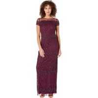 Rochii elegante Scalloped Bead Column Evening Gown Femei