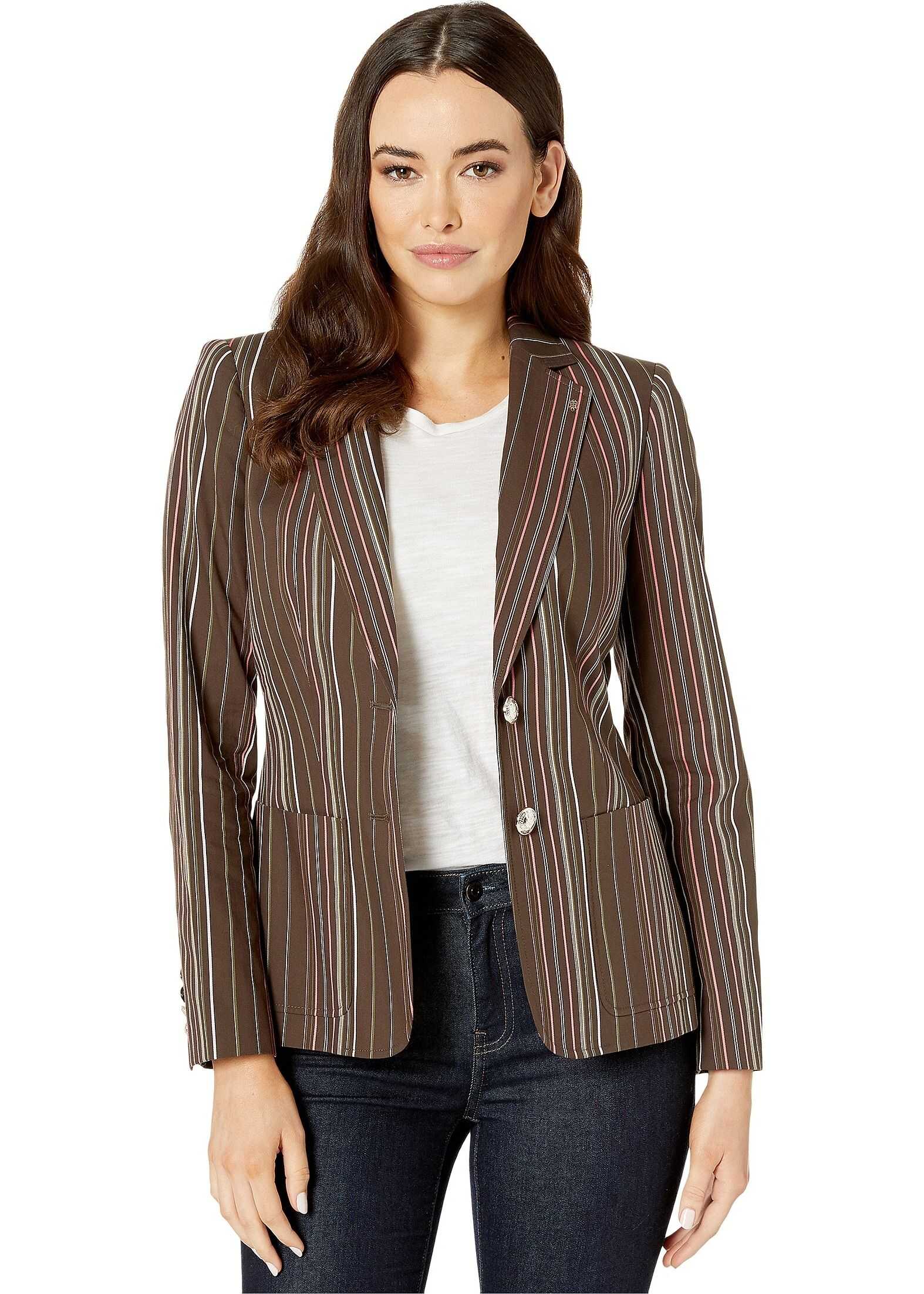 Tommy Hilfiger Stripe Two-Button Jacket Teak Multi