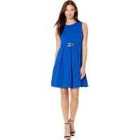 Rochii elegante Scuba Crepe Sleeveless Dress w/ Pleated Skirt Femei