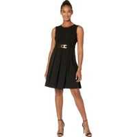 Rochii elegante Scuba Crepe Sleeveless Dress w/ Pleated Skirt Femei