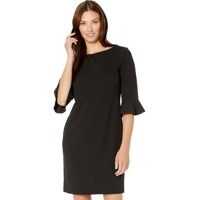Rochii elegante Scuba Crepe 3/4 Ruffle Sleeve Sheath Dress Femei