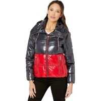 Geci de iarna Shiney Color Block Puffer w/ Hood Femei