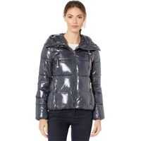 Geci de iarna Shiney Color Block Puffer w/ Hood Femei