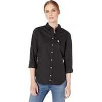 Camasi casual Long Sleeve Solid Woven Shirt Femei
