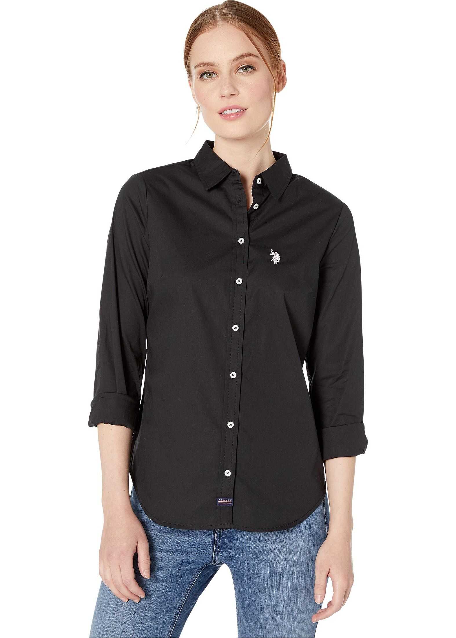 U.S. POLO ASSN. Long Sleeve Solid Woven Shirt Anthracite