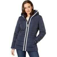 Geci de iarna 26.5" Hooded Puffer w/ Contrast Zip Femei